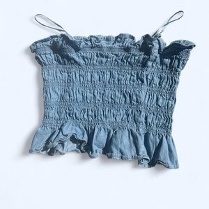 Le Lis Denim Blue Smocked Camisole
